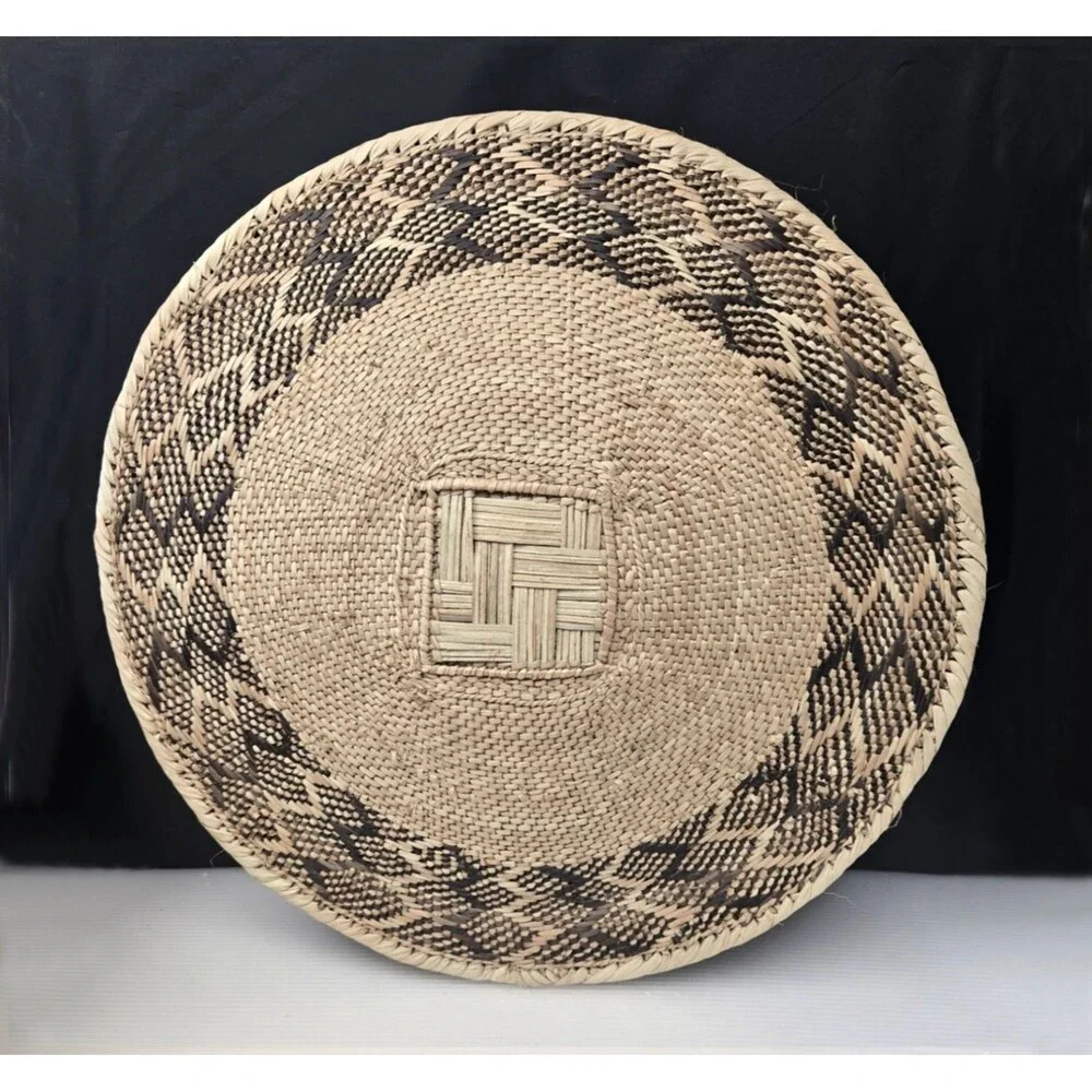 African Binga Tonga Wall Basket Table Platter Geometric Handwoven Zimbabwe 15